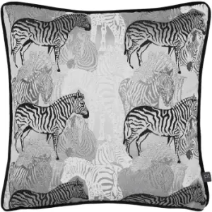Image of Prestigious Textiles Damara Zebra Cushion Cover (43cm x 43cm) (Mineral Blue) - Mineral Blue