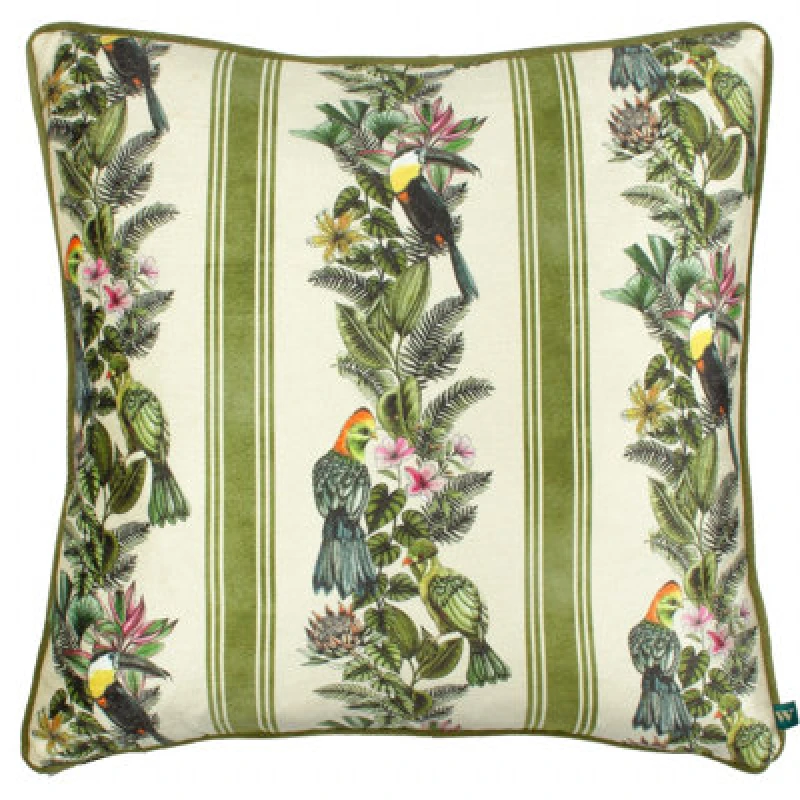 Image of Wylder Tropics Leilani Lei Tropical Piped Polyester Filled Cushion Multi