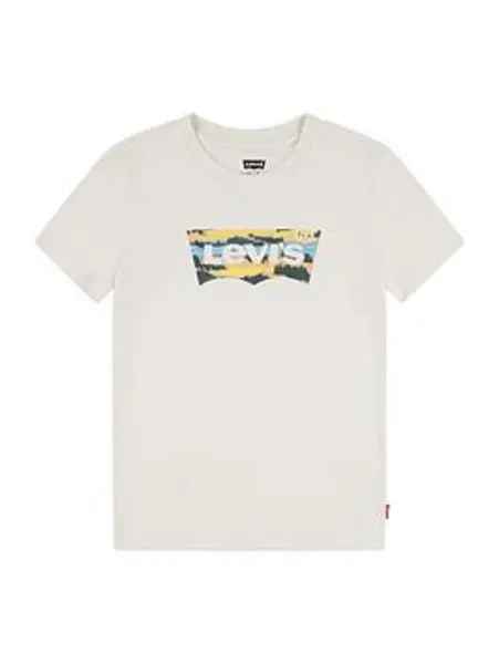 Image of Kids Aop Batwing Tee - Beige / Birch