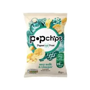 Image of Popchips Crisps Salt and Vinegar Sharing Bag 85g Pack of 8 0401236
