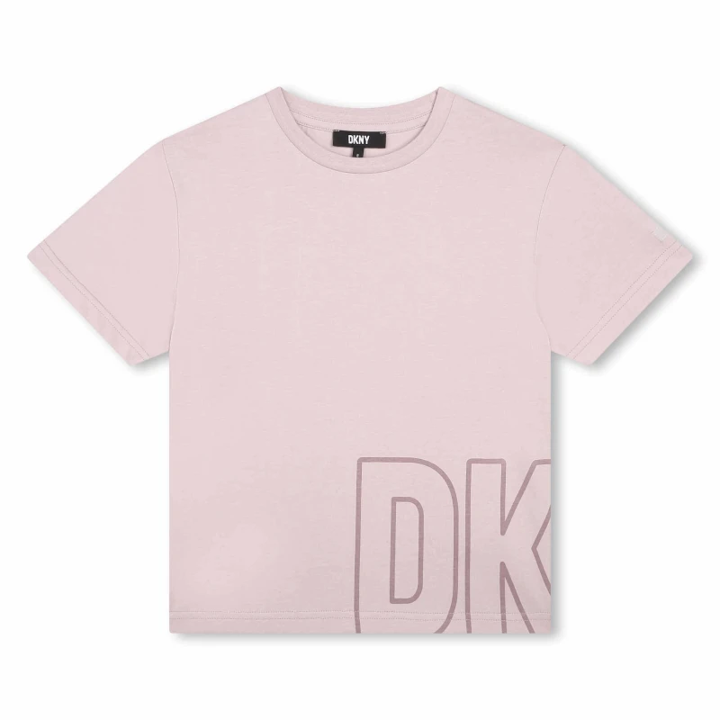 Image of DKNY DK Logo Print T-Shirt Juniors - Purple Purple One Size