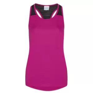 Image of AWDis Just Cool Womens/Ladies Girlie Smooth Workout Sleeveless Vest (S) (Hot Pink)
