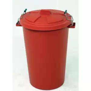 Image of Slingsby Coloured Dustbin With Locking Clip Lid, Red