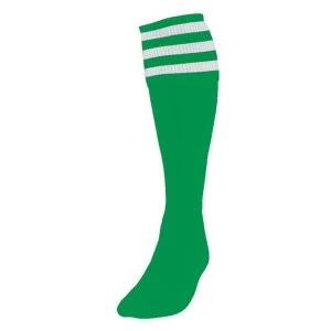 Image of Precision 3 Stripe Football Socks Mens Emerald/White