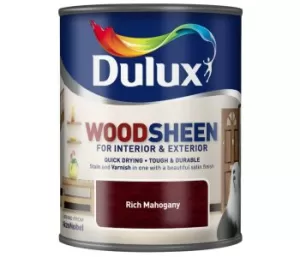 Image of Dulux Woodsheen Rich Mahogany Stain & Varnish 750ml