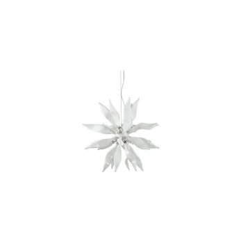 Image of Ideal Lux Leaves - 8 Light Medium Ceiling Pendant White, G9