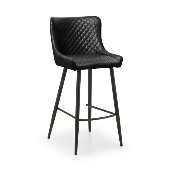Image of Julian Bowen Luxe Faux Leather Barstool - Black LUX205