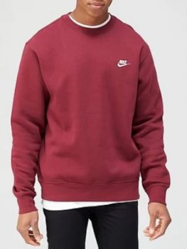 Image of Nike Club Crew Sweat - Burgundy