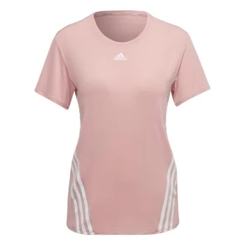 Image of adidas TRAINICONS 3-Stripes Tee Womens - Wonder Mauve / White