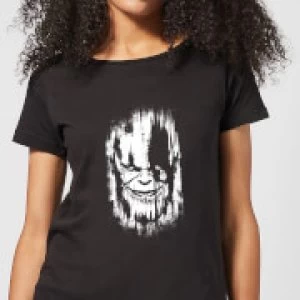 Image of Marvel Avengers Infinity War Thanos Face Womens T-Shirt - Black
