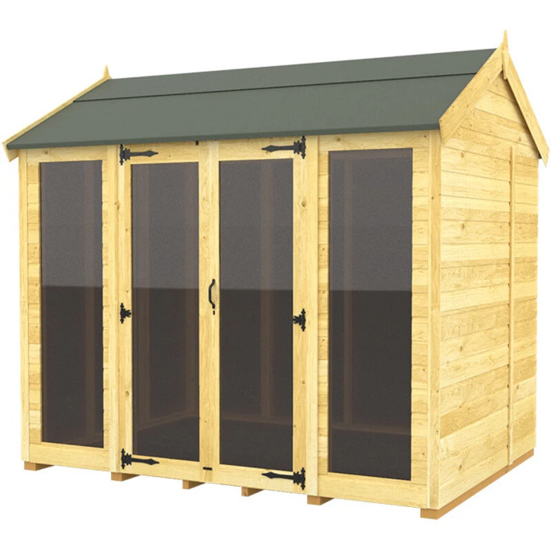 Image of Flat Pack Sheds DIY Sheds 8 x 5 Apex Summer House (Full Height Window), Brown 8X5AFHWSHFF