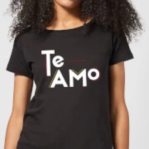 Image of Te Amo Block Womens T-Shirt - Black - 5XL