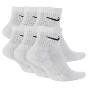 Image of Nike U Nk Everyday Cushioned Ankle Socks (6 Pairs), White/black