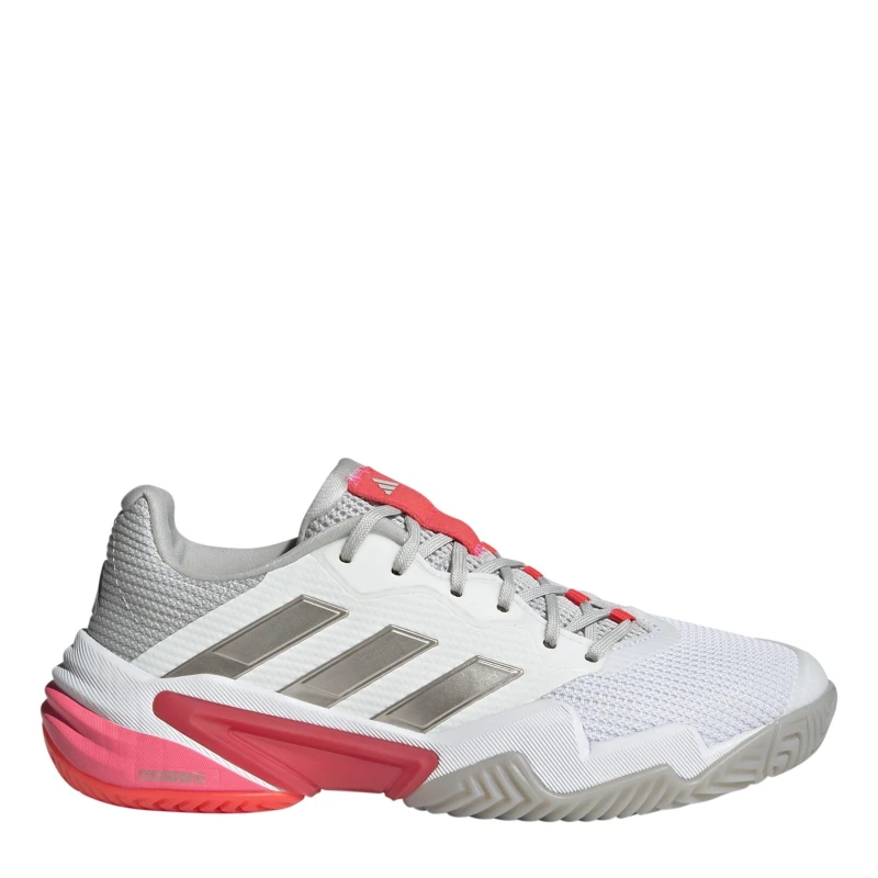 Image of adidas Barricade 13 Tennis Shoes Womens White/Pink female 3.5 (36)