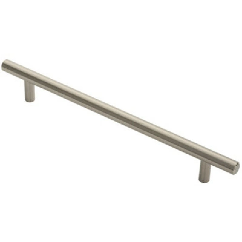 Image of Loops Round T Bar Cabinet Pull Handle 252 x 12mm 192mm Fixing Centres Satin Nickel Metallics unisex