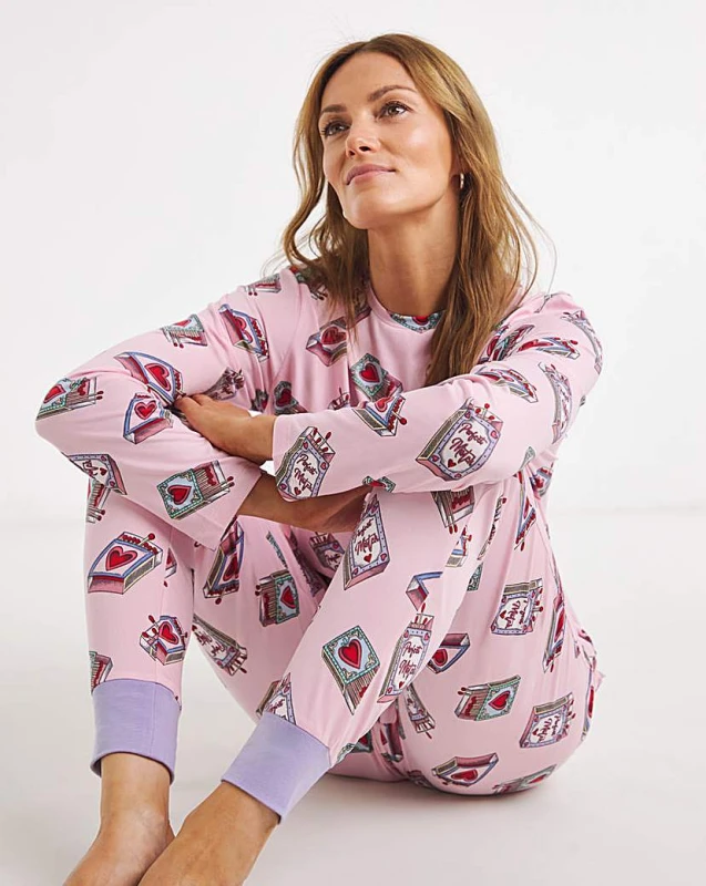 Image of Chelsea Peers Chelsea Peers Classic Long Sleeve Set Pink - Chelsea Peers - Size: 28 Pink Female 28 NH53010