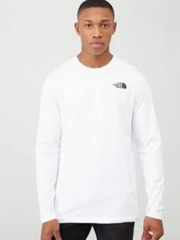 Image of The North Face Long Sleeve Red Box T-Shirt - White