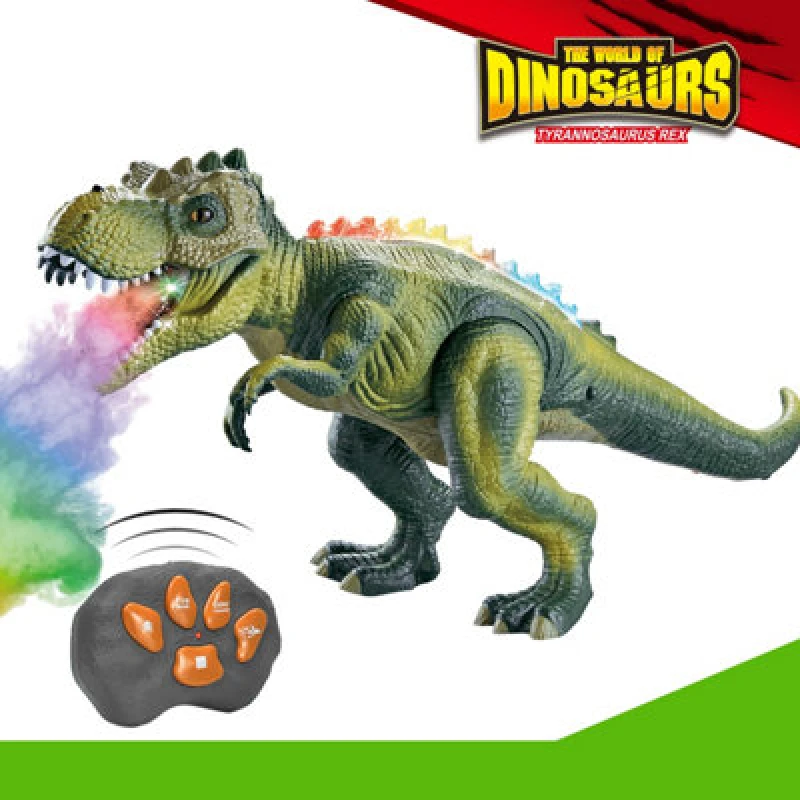 Image of Alivio 7 Color LED Mist Spray Remote Control Dinosaur T-Rex Kids Toy