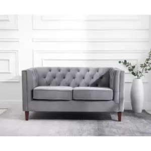 Image of Kentia Chesterfield 2 Seater Sofa Grey