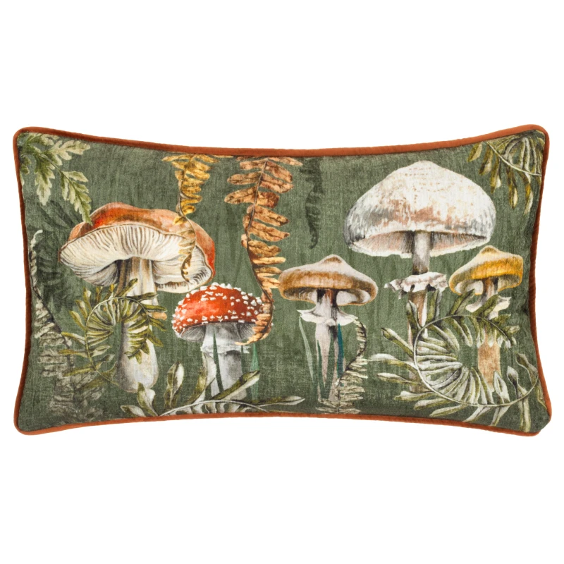 Image of Wylder Nature Kileder Forest Funghi Piped Polyester Filled Cushion Multi