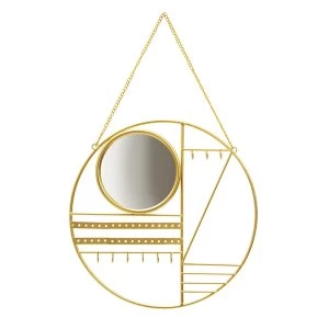 Image of Sass & Belle Abstract Gold Jewellery Hanger with Mirror