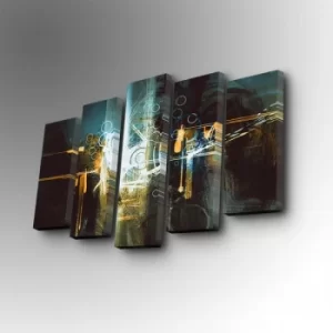 Image of 5PUC-120 Multicolor Decorative Canvas Painting (5 Pieces)