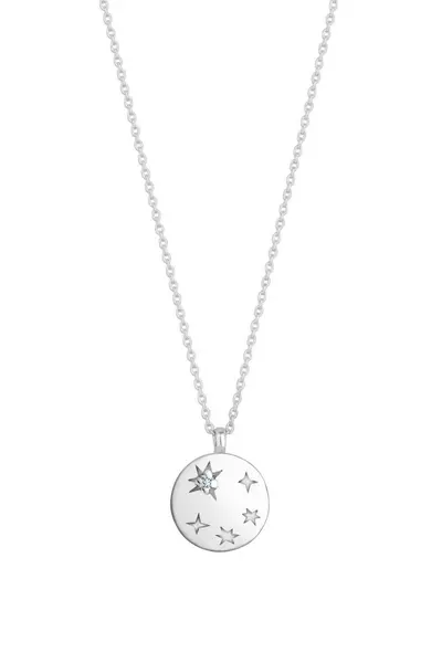 Image of Simply Silver Sterling Silver 925 Celestial And Cubic Zirconia Pendant Necklace Silver