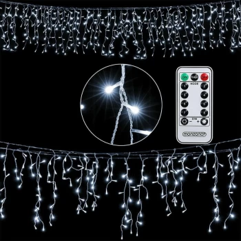 Image of LED Fairy Lights Warm Cold White Freezing Rain Christmas Lights Decoration Lighting 600 LED cold white remote control - Monzana