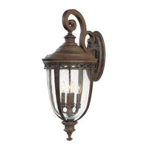 Image of 4 Light Outdoor Large Wall Lantern Light British Bronze IP44, E14