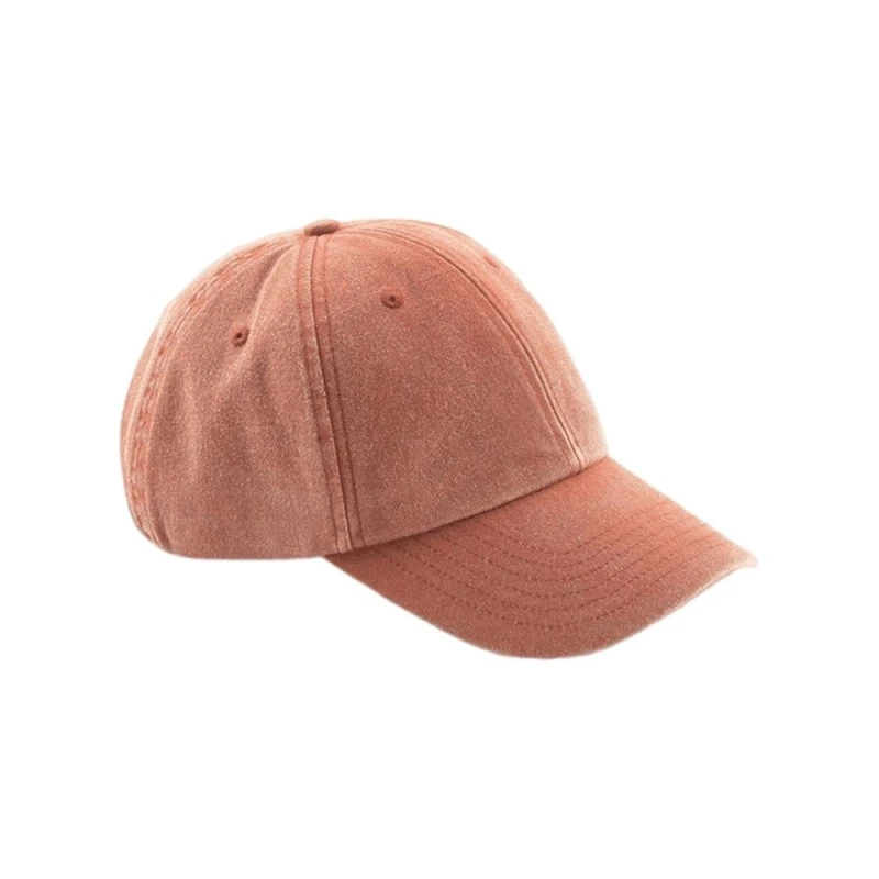 Image of Beechfield Beechfield Men Vintage Low Profile Baseball Cap in Orange Orange One Size Male 5063300137956