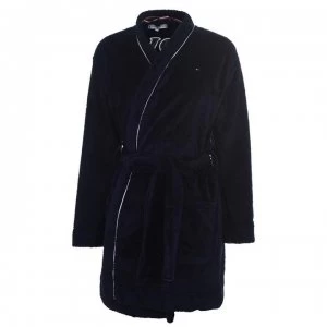 Image of Tommy Bodywear Fluffy Robe - Navy Blazer
