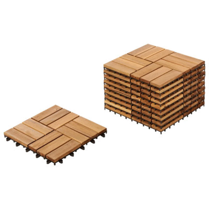 Image of Beliani Outdoor Flooring Acerenza Certified Acacia Wood Natural