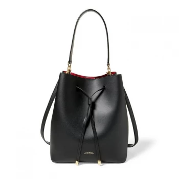 Image of Lauren by Ralph Lauren Dryden Medium Drawstring Bucket Bag - Black