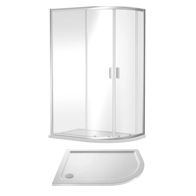 Image of Balterley Offset Quadrant Shower Enclosure Shower Tray Right Hand 1200 x 800mm White