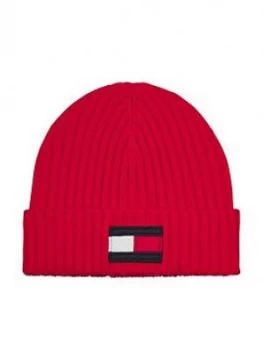 Image of Tommy Hilfiger Kids Large Flag Beanie - Red