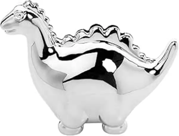 Image of Bambino Silver Plated Dinosaur Money Box Silver