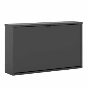 Image of Shoes Hallway Storage Cabinet With 1 Tilting Door And 1 Layer Matt Black