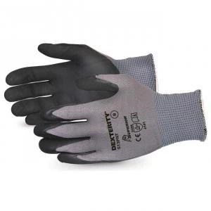 Image of Superior Glove Dexterity Black Widow Grip High Abrasion Black 08 Ref