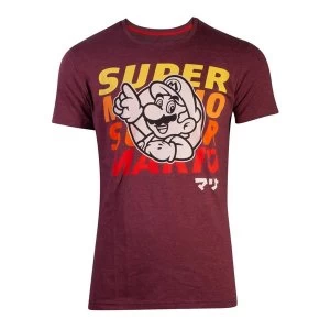 Image of Nintendo - Space Dye Mario Unisex Medium T-Shirt - Red