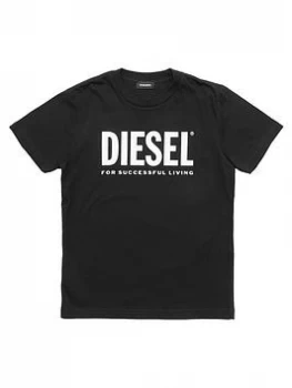 Image of Diesel Boys Logo T-Shirt - Black, Size 16 Years