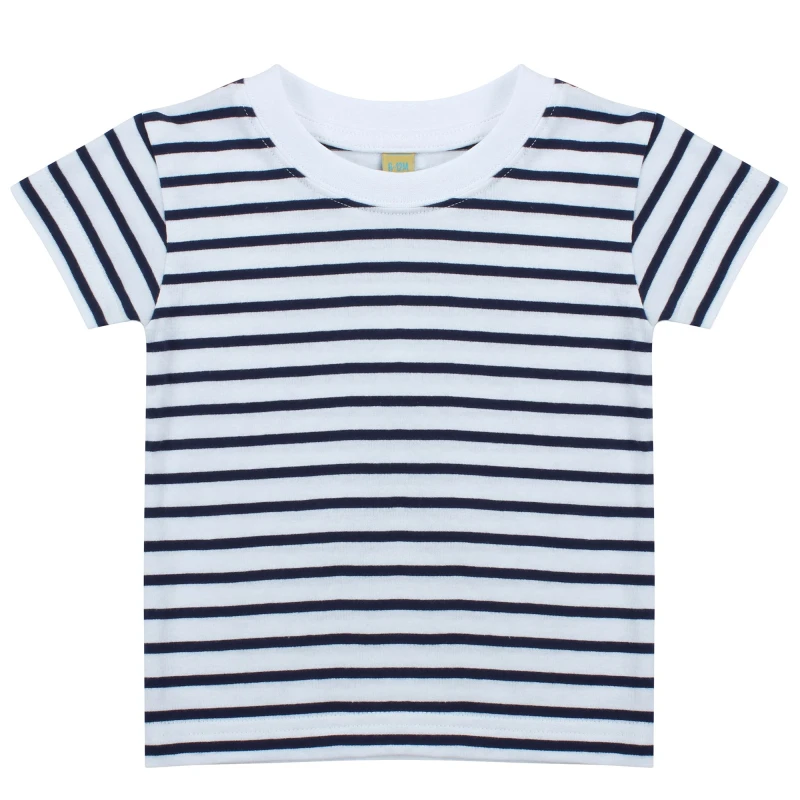 Image of Larkwood Short Sleeve Striped T-Shirt in White Size: 3-4 Years White Unisex 3-4 Years