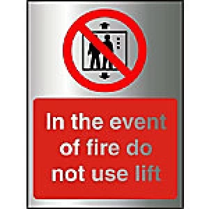 Image of Fire Sign Do Not Use Lift Acrylic 20 x 15 cm