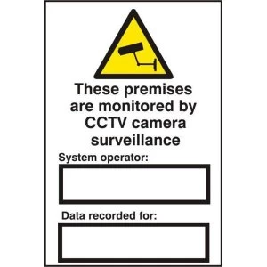 Image of ASEC These Premises Are Monitored By CCTV Surveillance 200mm x 300mm PVC Self Adhesive Sign