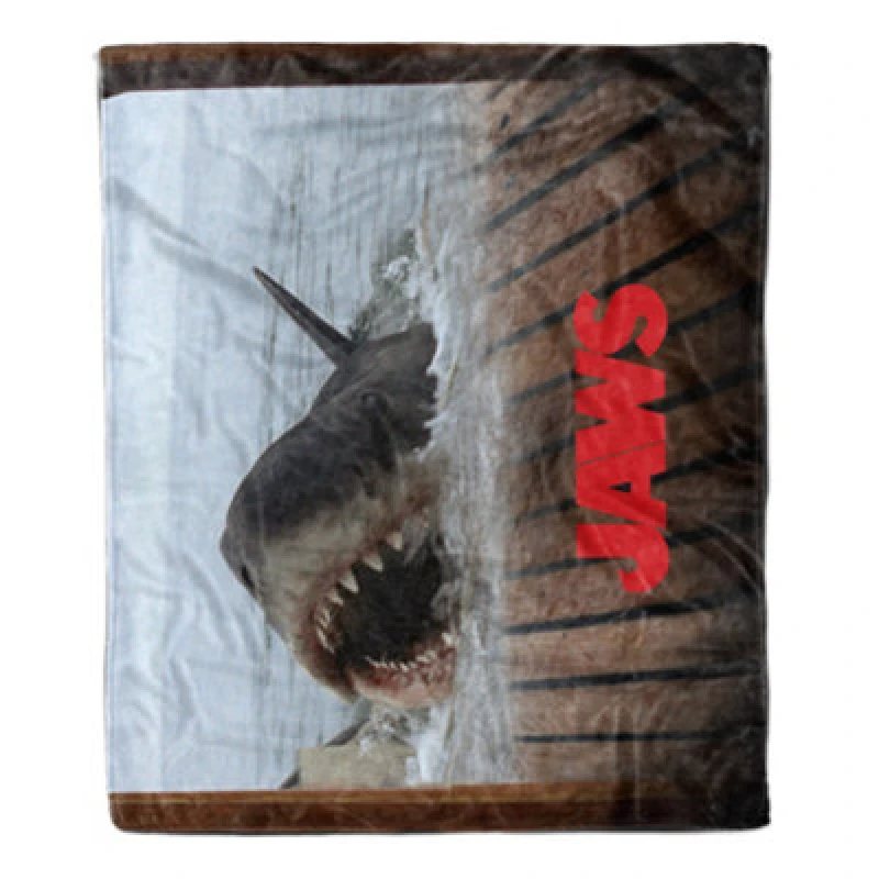 Image of Jaws Shark Scene Fleece Blanket - M