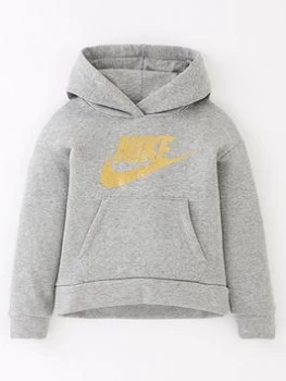 Image of Boys, Nike Futura Fleece Hoodie - Grey, Size 3-4 Years