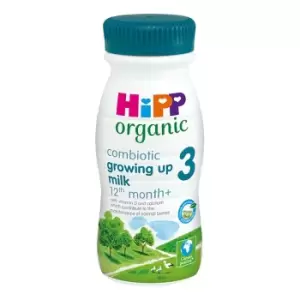 Image of HiPP Organic 3 Growing Up Baby Milk Ready To Feed Bottle From 1 Year+