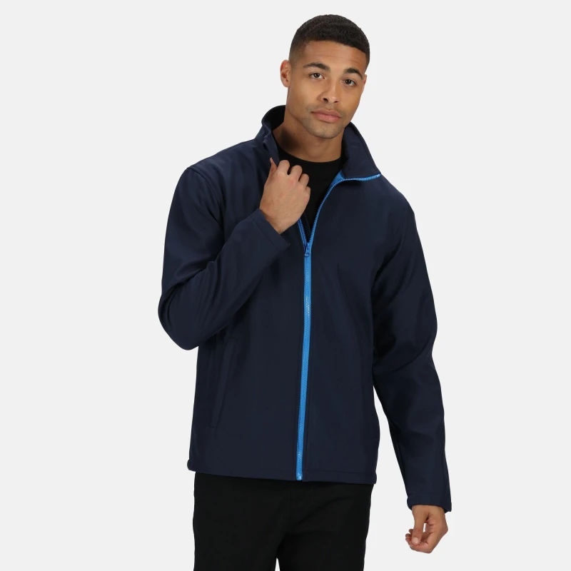 Image of Regatta Regatta Men 'Ablaze' Printable Softshell Jacket in Bright Blue Size: 3X-Large Bright Blue XXXL Male 5057538270332