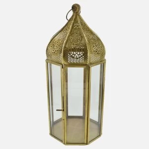 Image of Brass Antique Moroccan Lantern 28cm