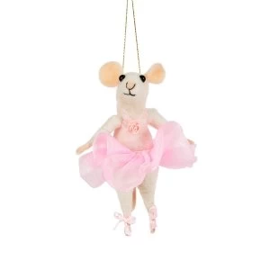 Image of Sass & Belle Ballerina Mouse Felt Hanging Decoration