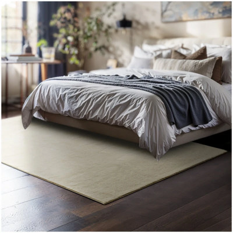 Image of Tectake Rug Zonelle - Short Pile And Ultra-Soft, Rectangular Or Round 120 X 170 Cm - Beige